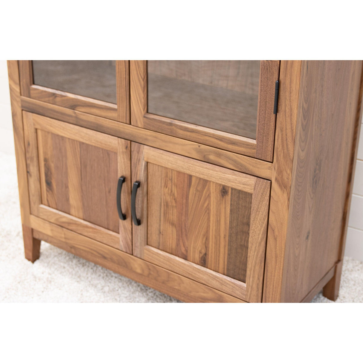 Wilmington Walnut Wood Arched Display Cabinet | NAT