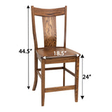 Eagle 24" Hickory Wood Stationary Bar Stool | WB