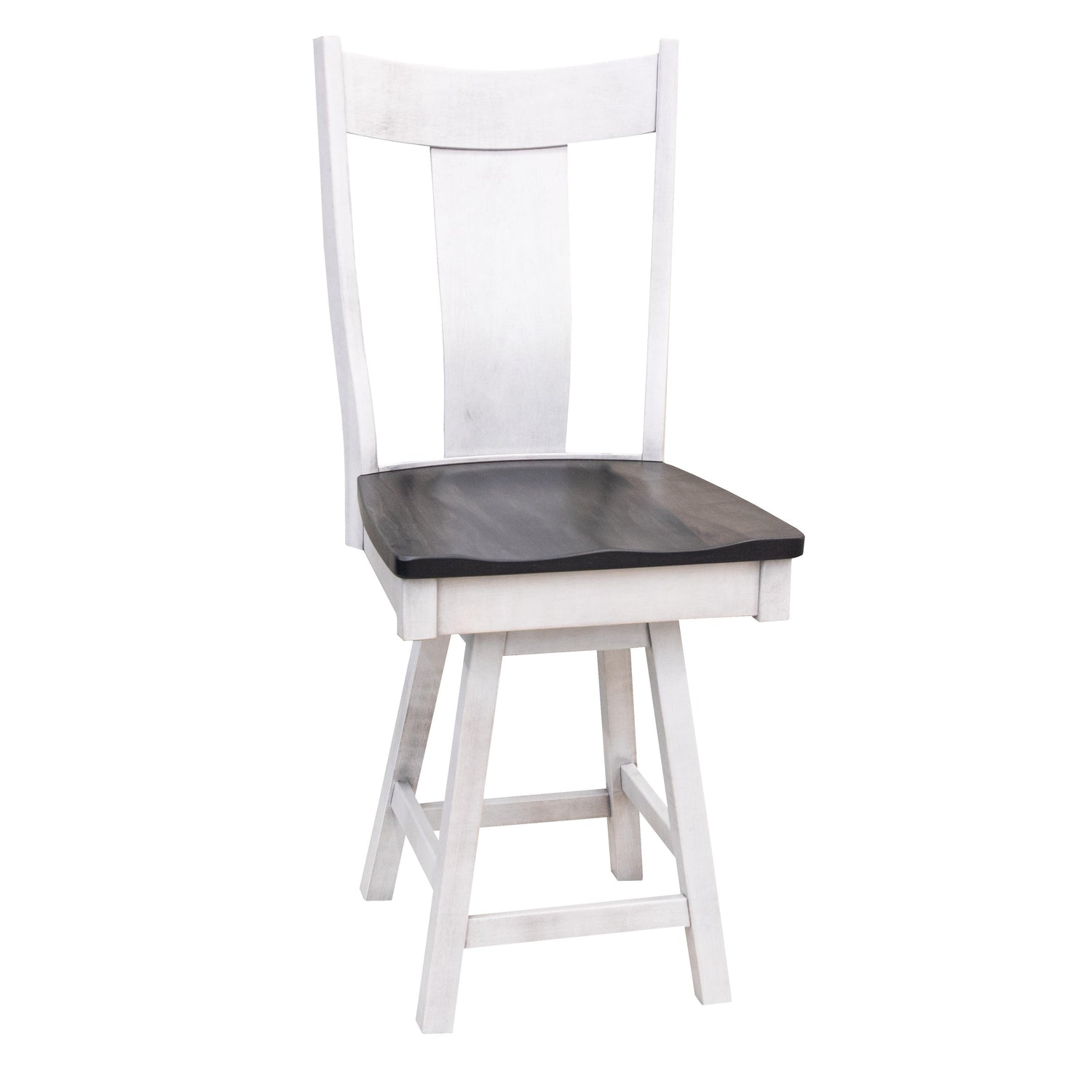 Eagle 24" White & Wood Swivel Bar Stool | M-AV&GS