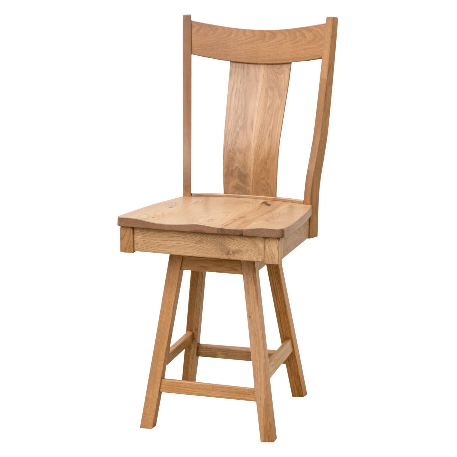 Eagle 24" Hickory Wood Swivel Bar Stool | WB