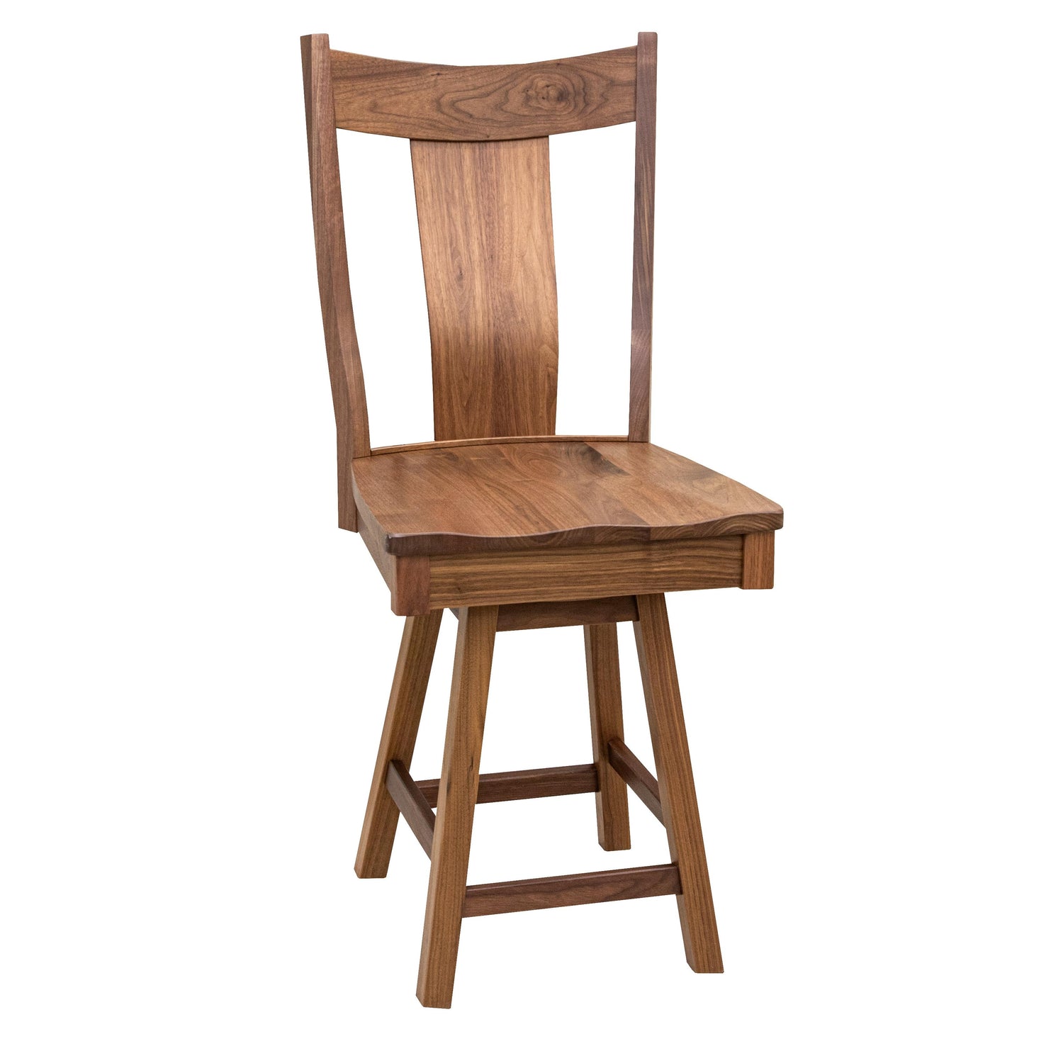 Eagle 24" Walnut Wood Swivel Bar Stool | NAT