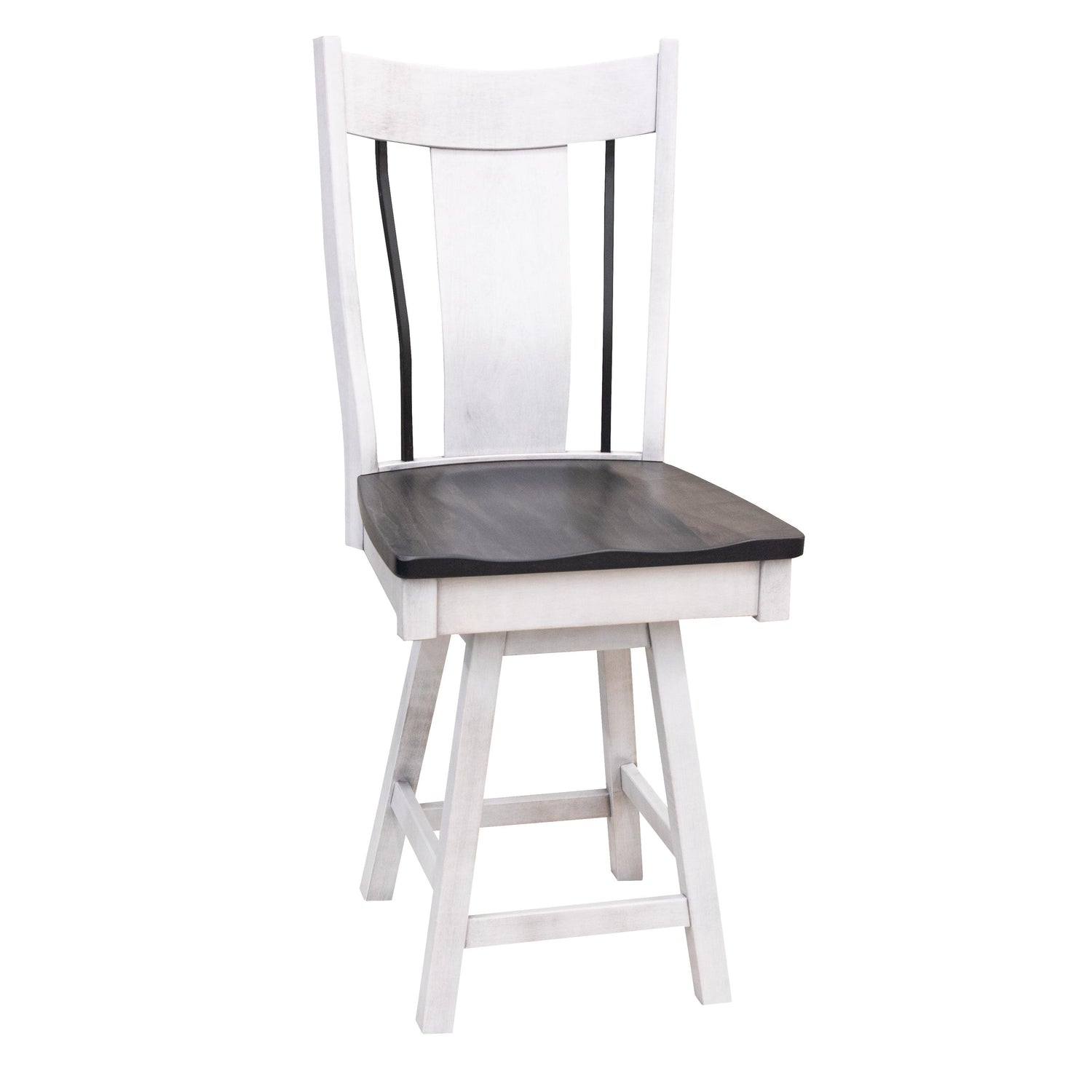 Eagle 24" White & Wood Swivel Bar Stool | M-AV&GS