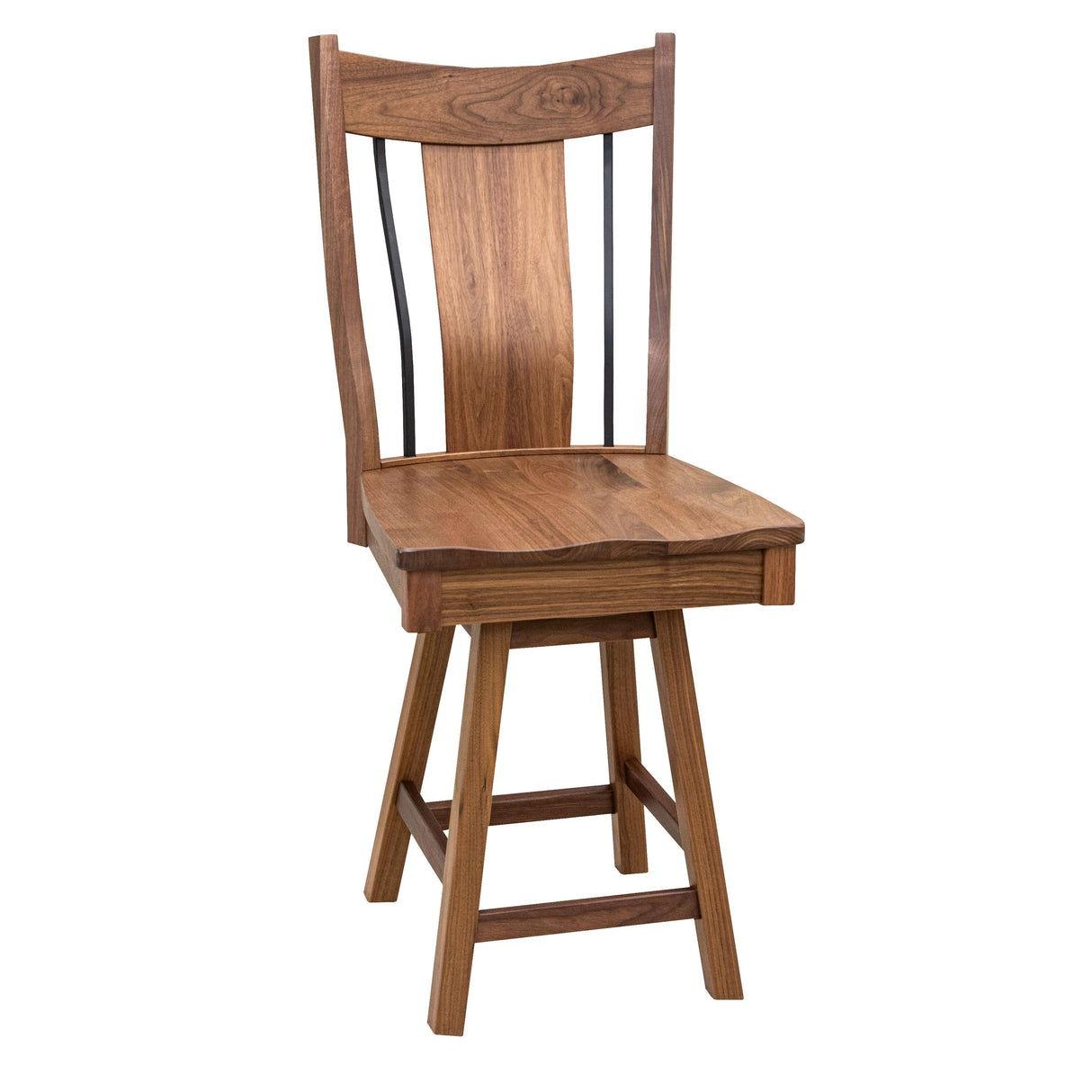 Alberta Round Walnut Counter Height Dining Set for 4