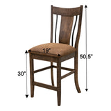 Eagle 24" Maple Wood Stationary Bar Stool with Faux Leather Seat | CO