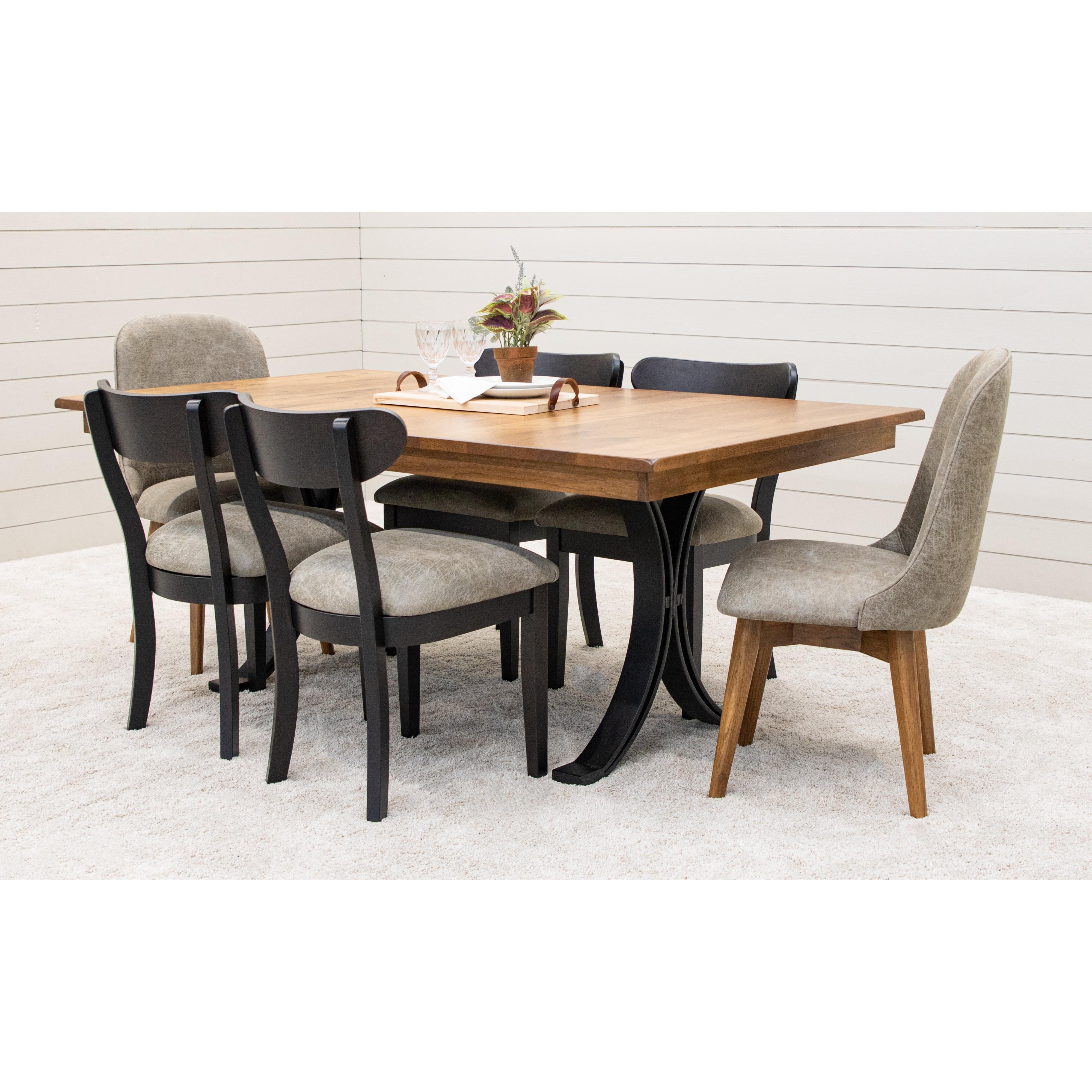 Windsor Black Maple Wood Side Dining Chair with Fabric Seat