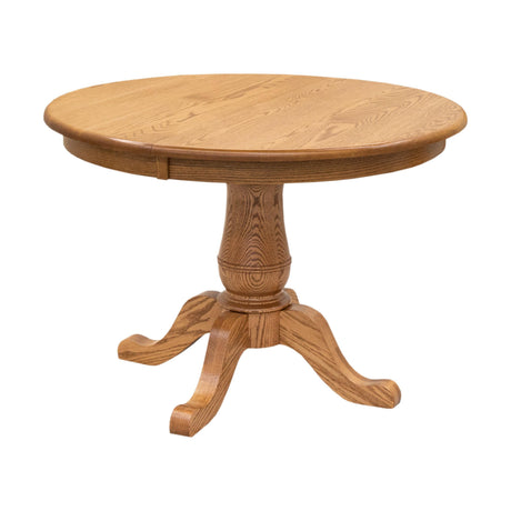 Ellington Round Amish Oak Dining Table Set for 4