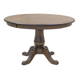 Ellington Round Oak Dining Table Set for 4 with Upholstered Chairs