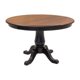 Ellington Amish Round Black and Cherry Extendable Dining Set for 4-6