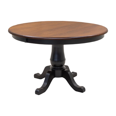 Ellington Amish Round Black and Cherry Extendable Dining Set for 4-6