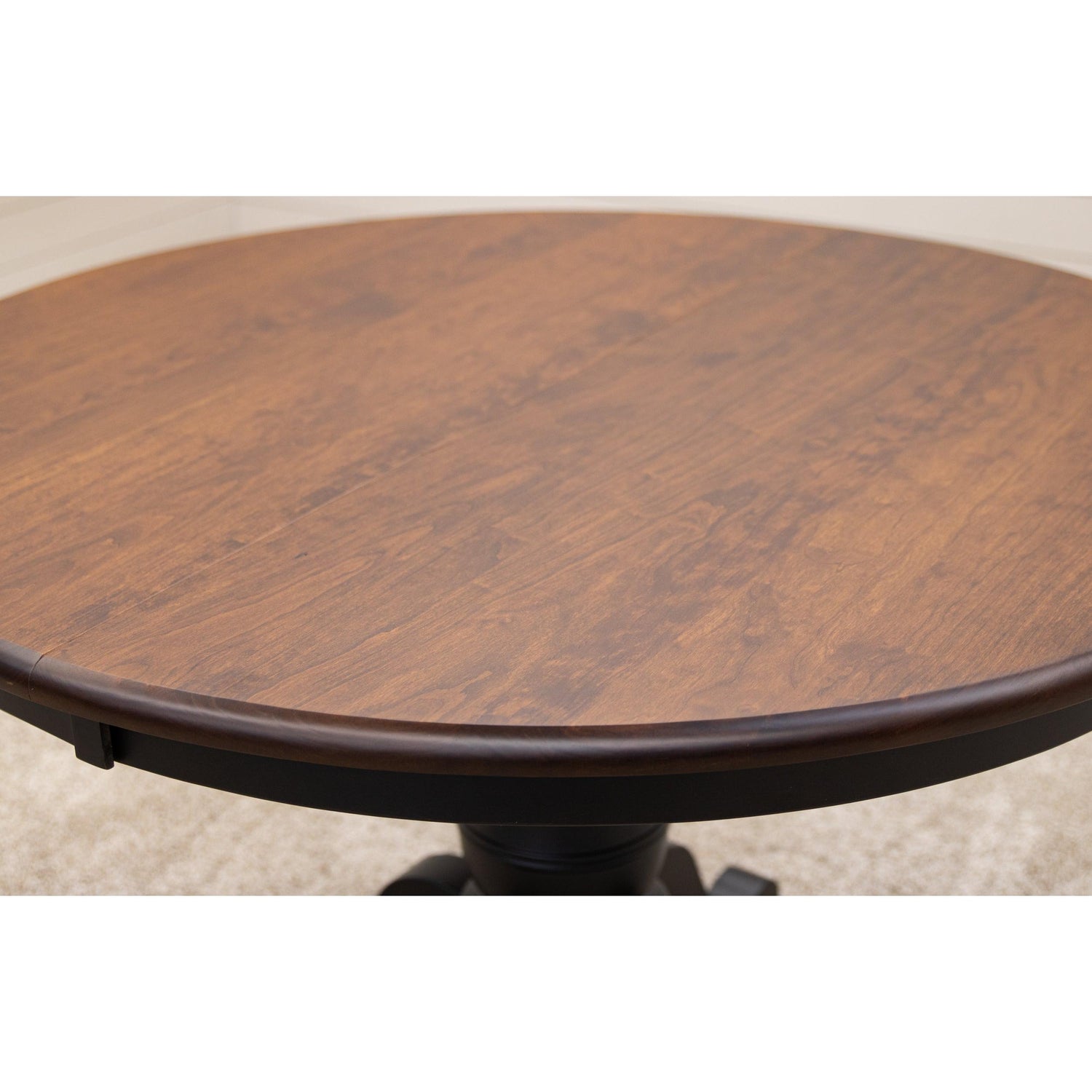 Ellington Round Black & Cherry Wood Extending Dining Table | M-EB&C-GB