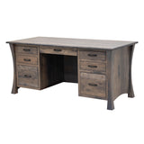 Brooklyn Hickory Wood Flat Wall Desk | SB