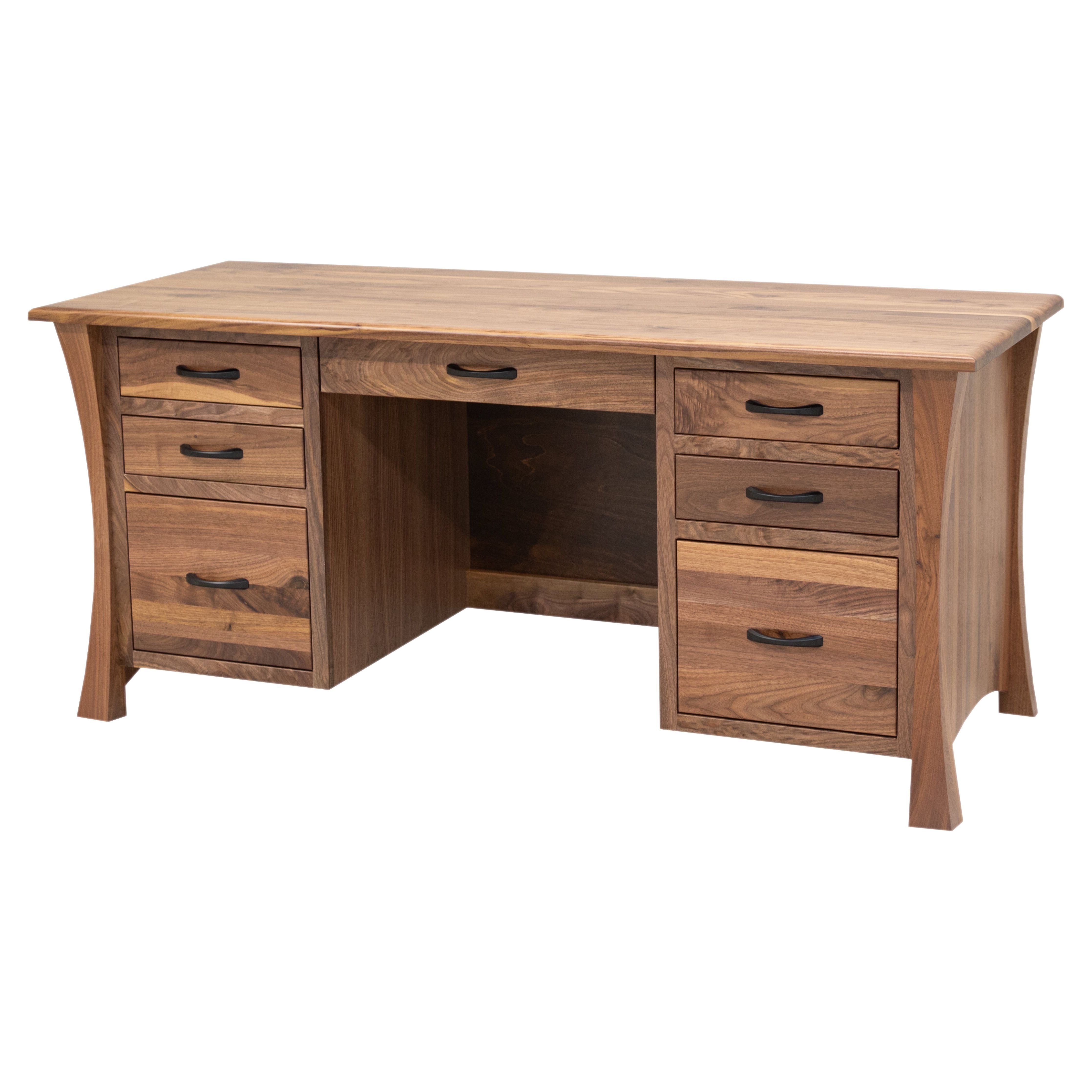 Brooklyn Rustic Walnut Wood Flat Wall Desk with Natural Finish