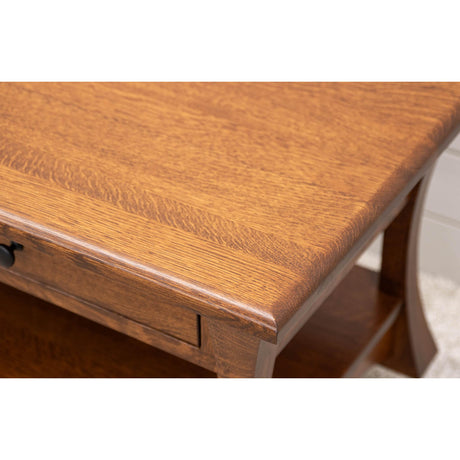 Brooklyn Quarter Sawn White Oak Wood Rectangle Open Coffee Table | MC