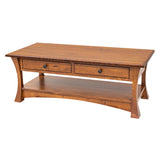 Brooklyn Quarter Sawn White Oak Wood Rectangle Open Coffee Table | MC