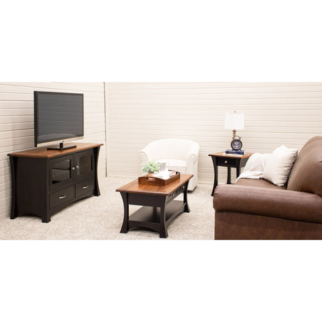 Brooklyn 61" Black & Wood TV Console | M-EB&E-MC