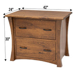 Brooklyn Quarter Sawn White Oak Wood 2-Drawer Lateral File Cabinet | ASB