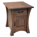 Brooklyn Walnut Wood Large Square Enclosed End Table | CO