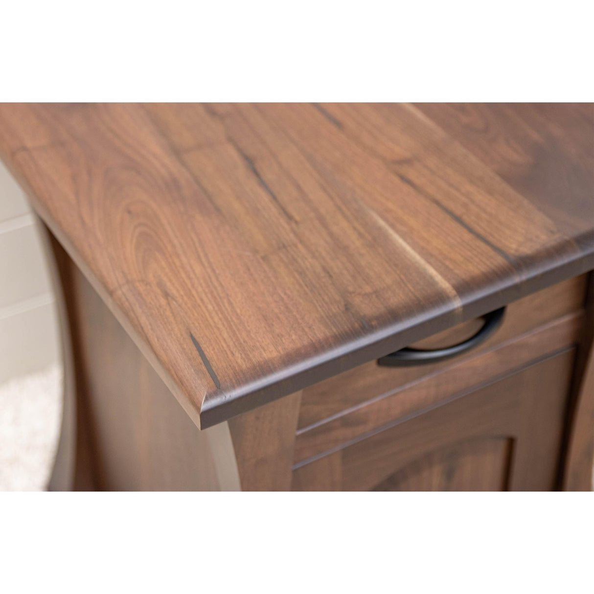 Brooklyn Walnut Wood Large Square Enclosed End Table | CO