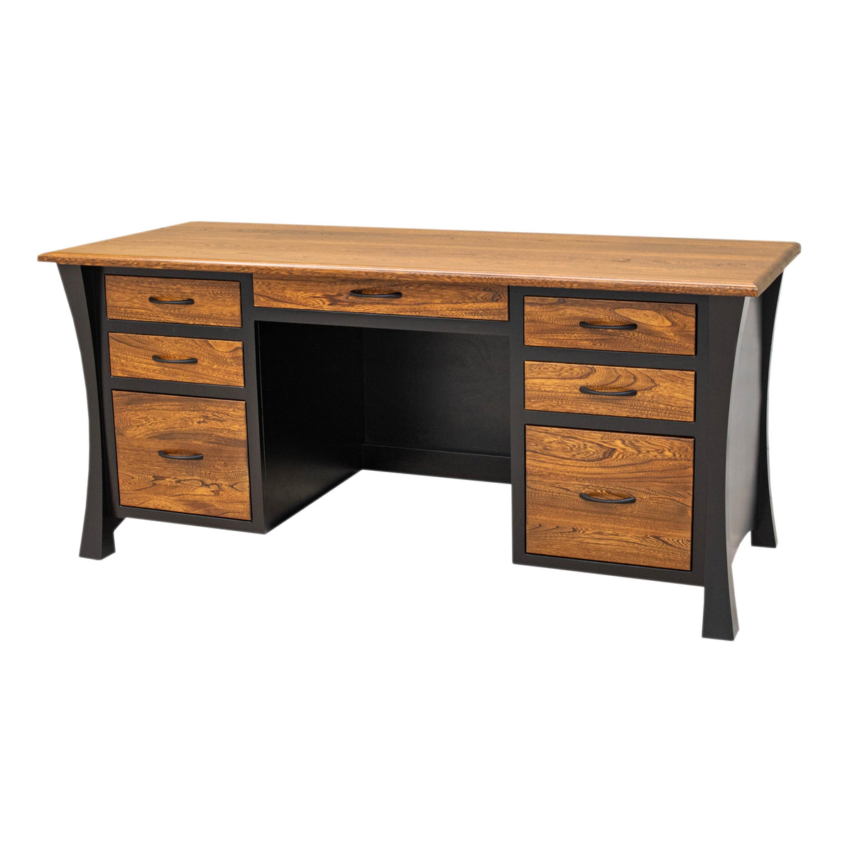 Brooklyn Black & Elm Wood Executive Desk | M-EB&E-MC
