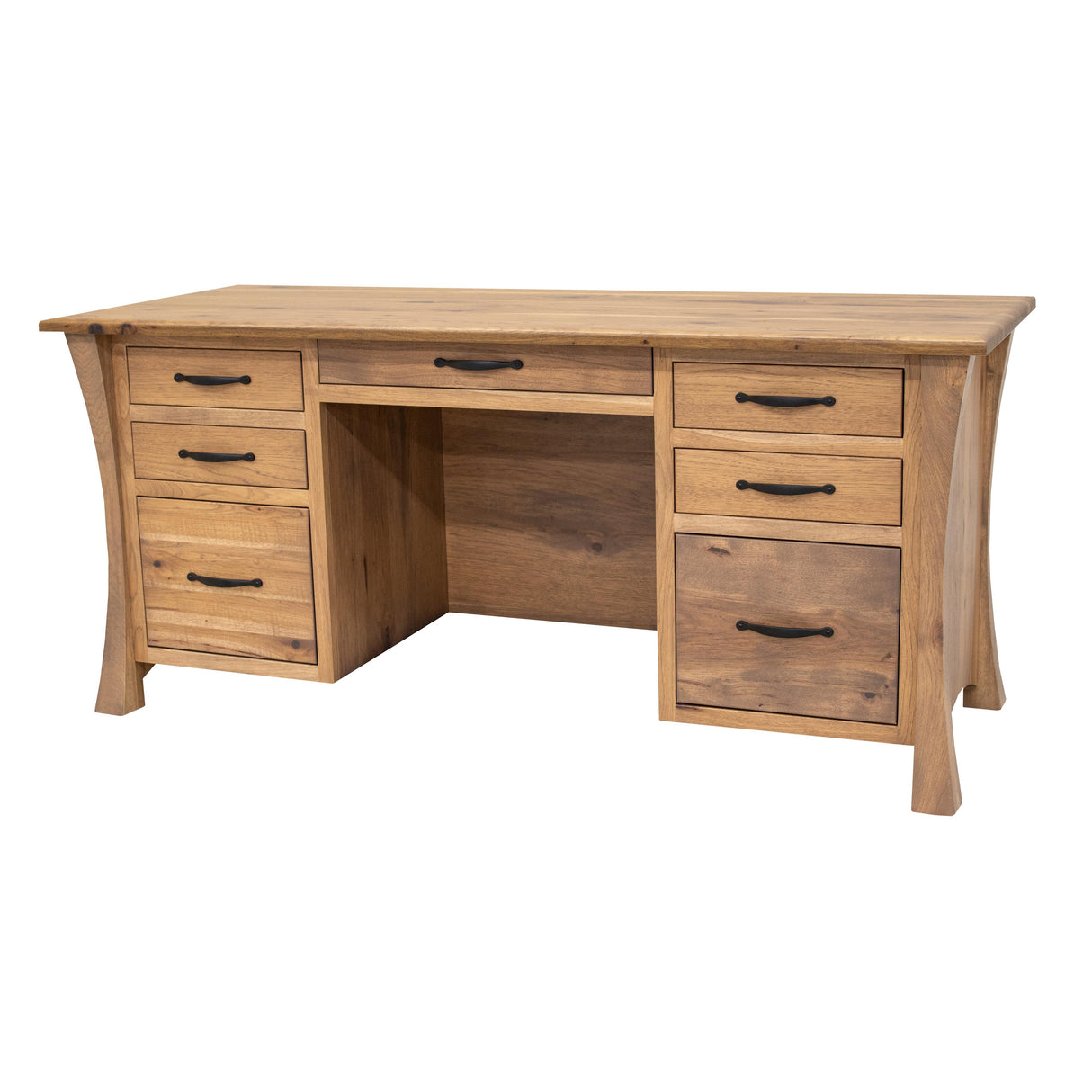 Brooklyn Hickory Wood Executive Desk | WB