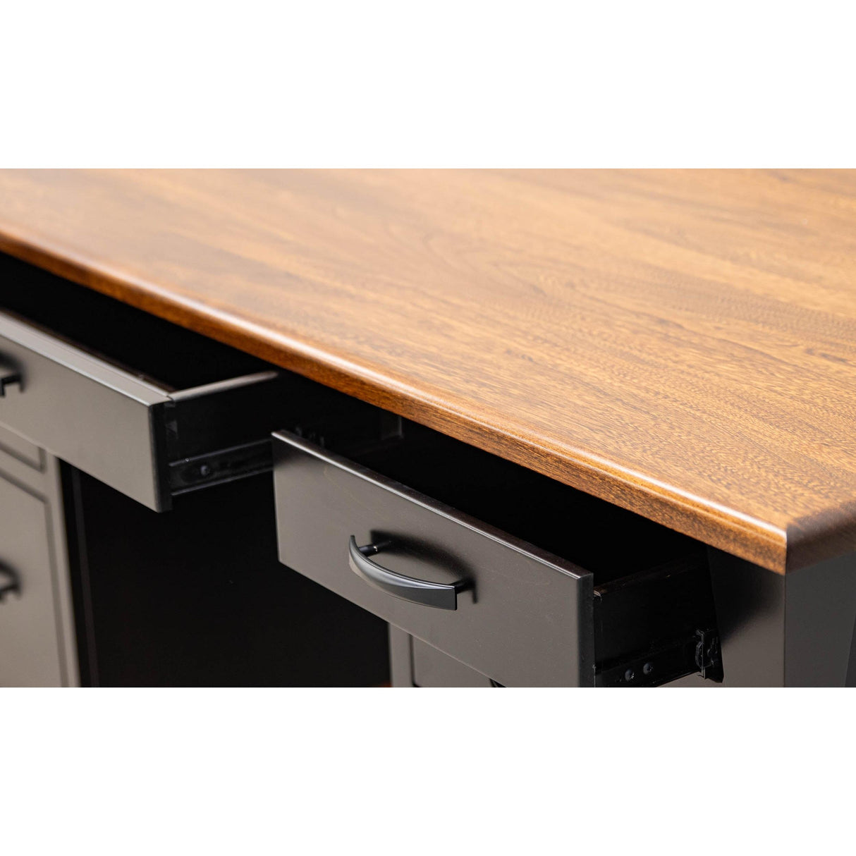 Brooklyn Black & Elm Wood Executive Desk with Panels | M-EB&E-MC