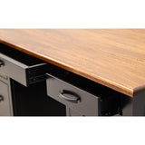 Brooklyn Black & Elm Wood Executive Desk with Panels | M-EB&E-MC