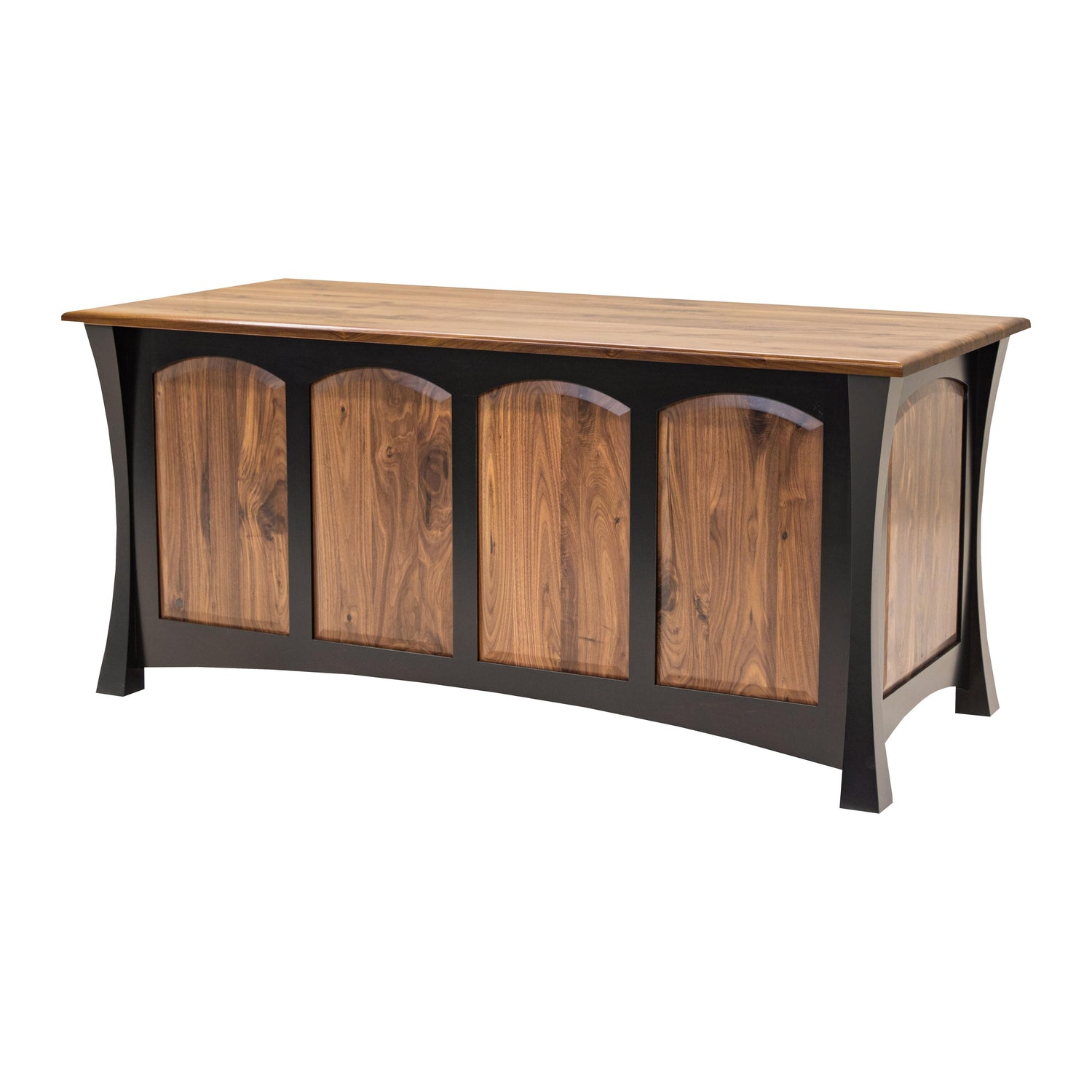 Brooklyn Black & Wood Executive Desk with Panels | M-EB&W-NAT