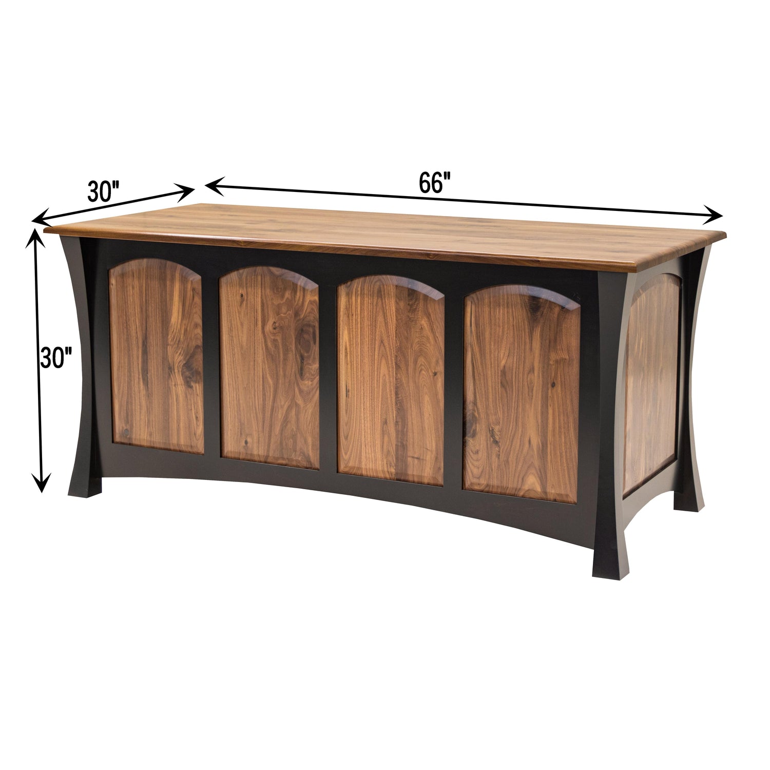 Brooklyn Black & Wood Executive Desk with Panels | M-EB&W-NAT