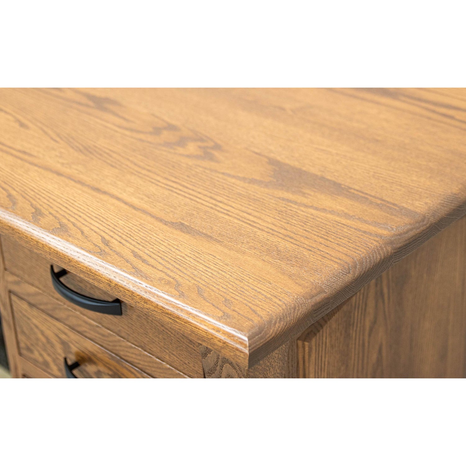 Brooklyn Oak Wood Executive Desk with Panels | HC