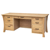 Brooklyn White Oak Wood Flat Wall Desk | BLS