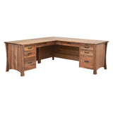 Brooklyn Walnut Wood L Desk | NAT