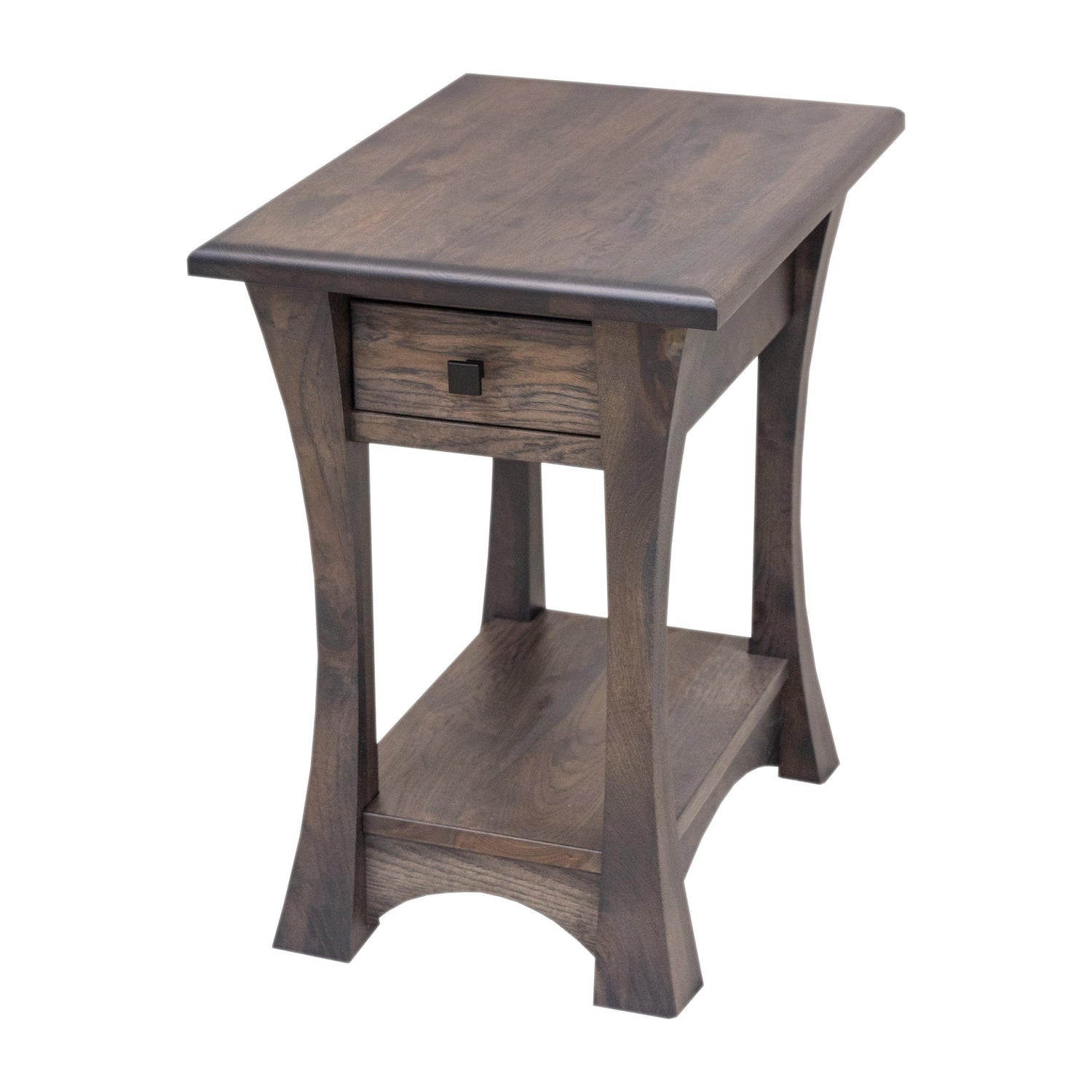 Brooklyn Hickory Wood Small Rectangle Open End Table | GS