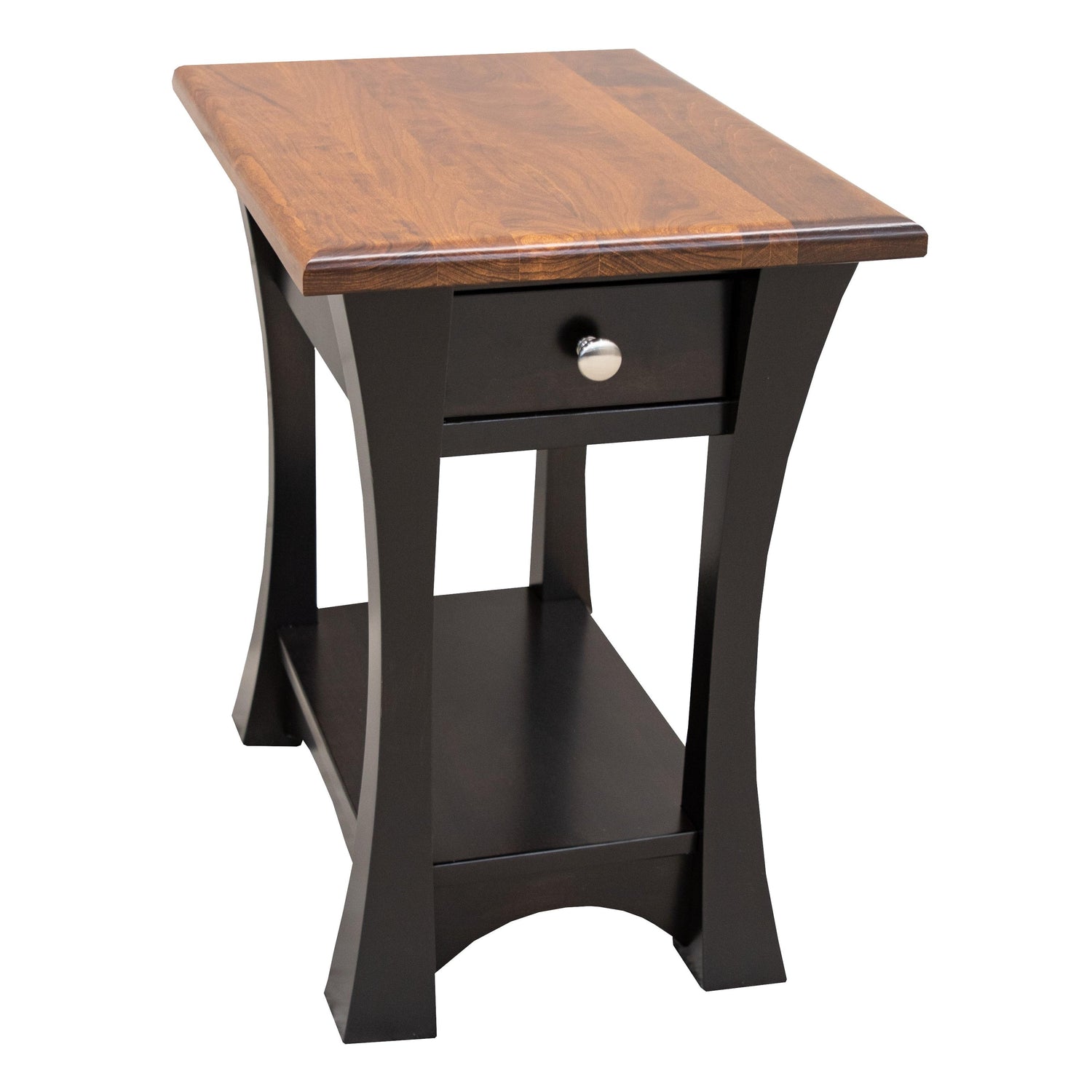 Brooklyn Black & Wood Small Rectangle Open End Table | M-EB&C-MC
