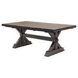 Farmhouse Extending Dining Table with Built-Down Top