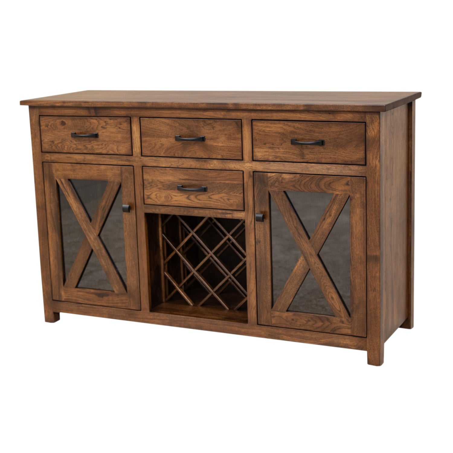 Farmhouse Hickory Wood Wine Buffet | BV