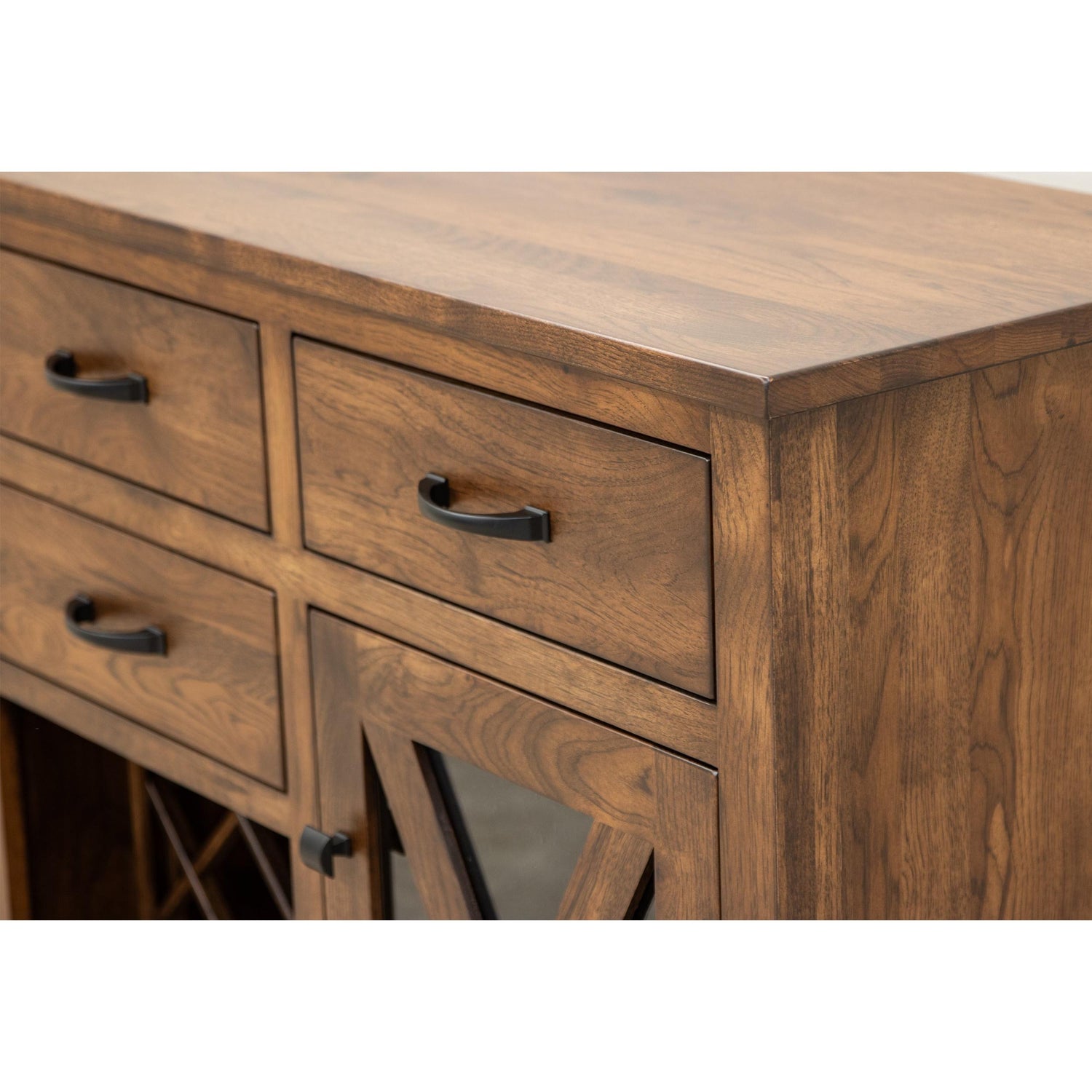 Farmhouse Hickory Wood Wine Buffet | BV