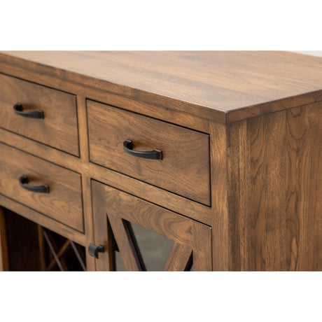 Farmhouse Hickory Wood Wine Buffet | BV