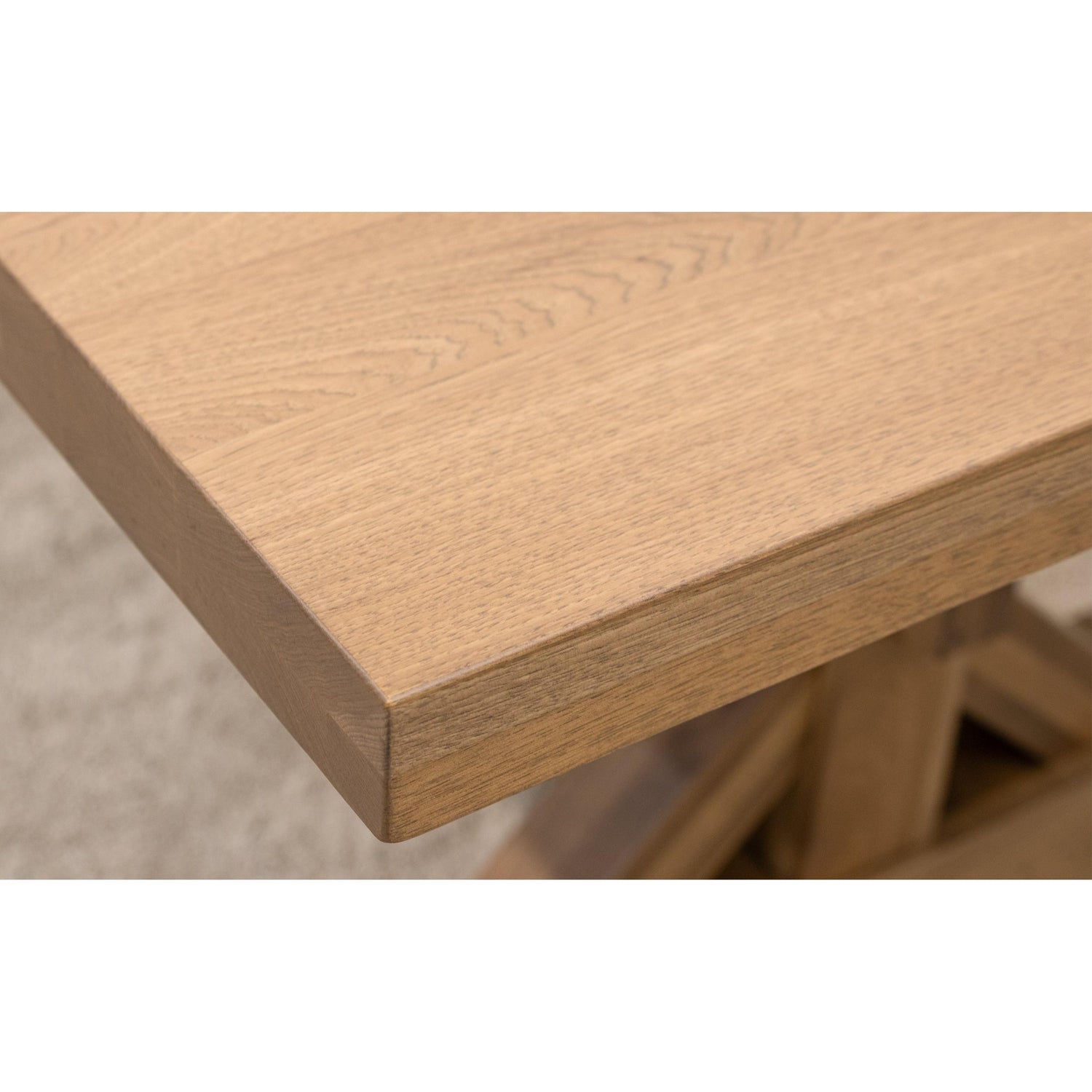 Farmhouse Trestle Hickory Wood Extending Dining Table with Built-Down Top | WB