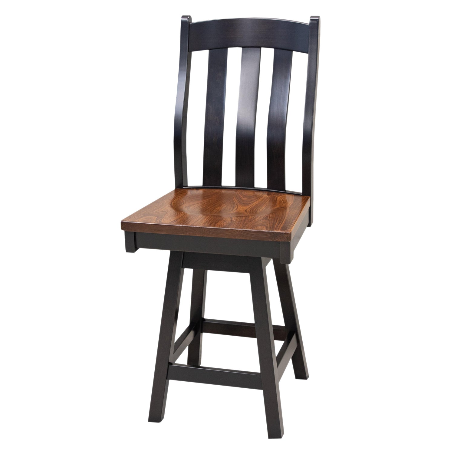 Fostoria Black & Wood 24" Swivel Bar Stool | M-EB&E-MC