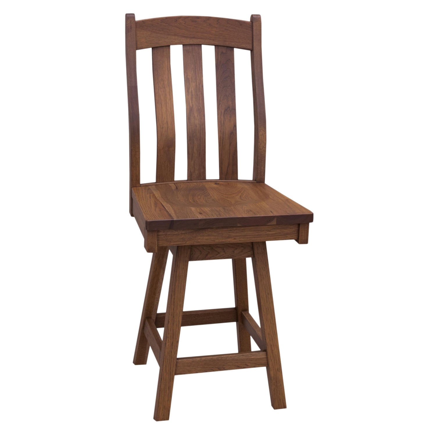 Fostoria Hickory Wood 24" Swivel Bar Stool | ASB