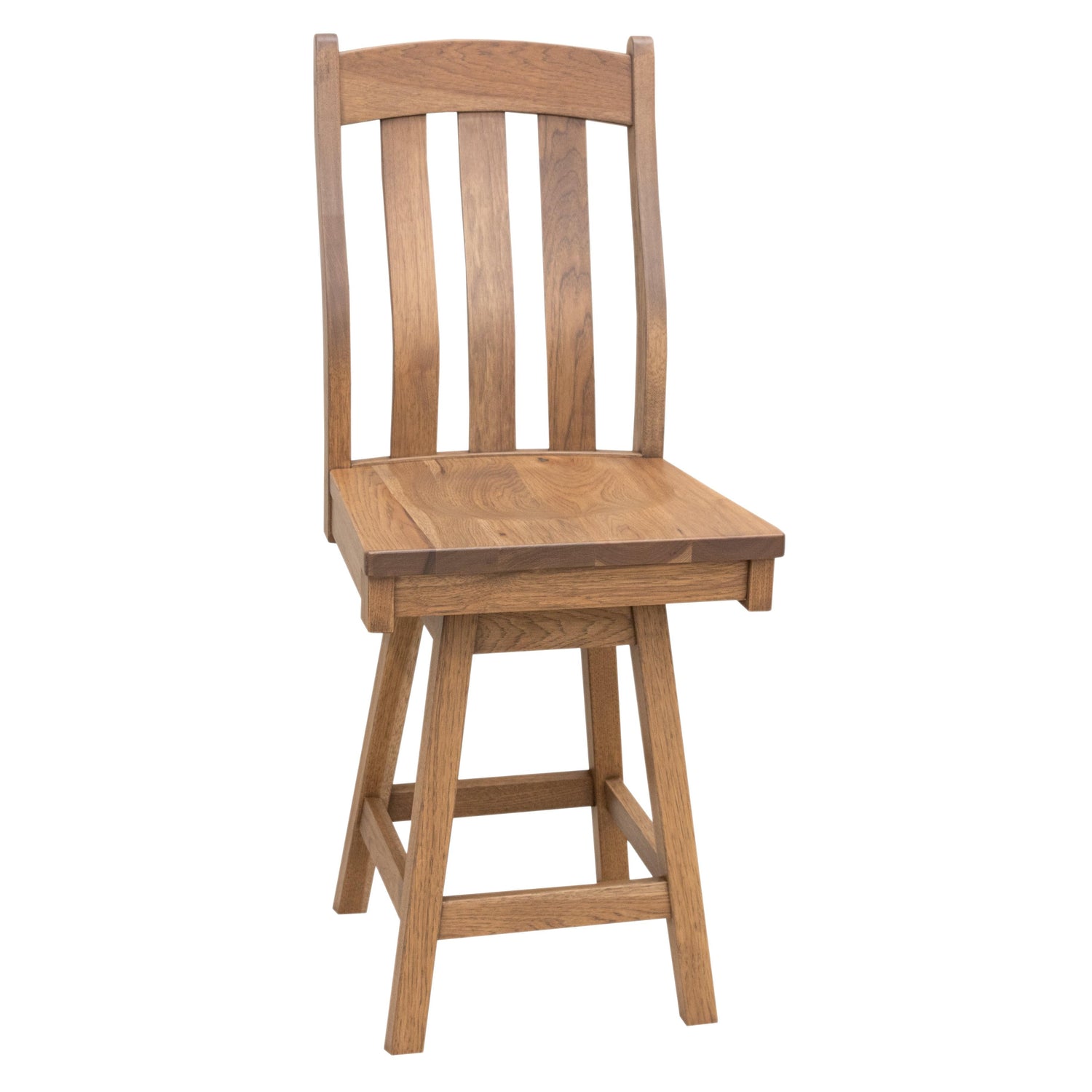 Fostoria Hickory Wood 24" Swivel Bar Stool | WB