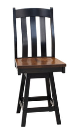 Fostoria Black & Wood 24" Swivel Bar Stool | M-EB&RQSWO-GB