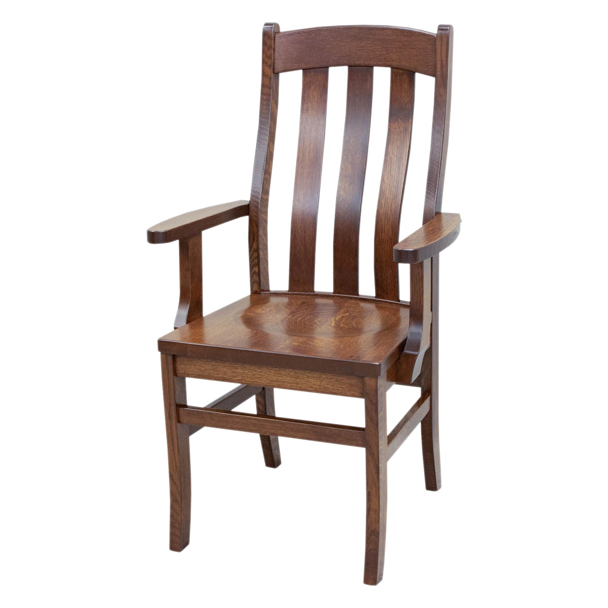 Fostoria Quarter Sawn White Oak Wood Arm Dining Chair | ASB