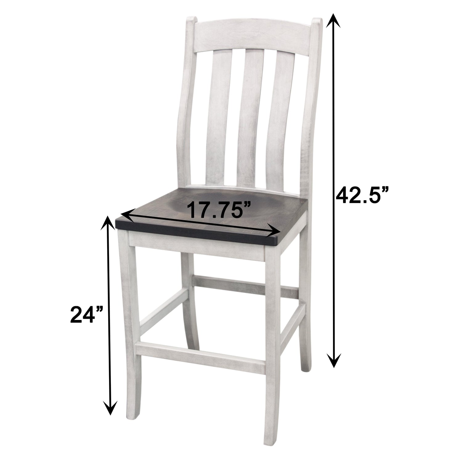 Fostoria White & Wood 24" Stationary Bar Stool | M-AV&GS