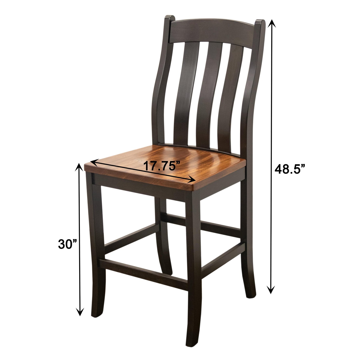 Fostoria Black & Wood 24" Stationary Bar Stool | M-EB&E-MC