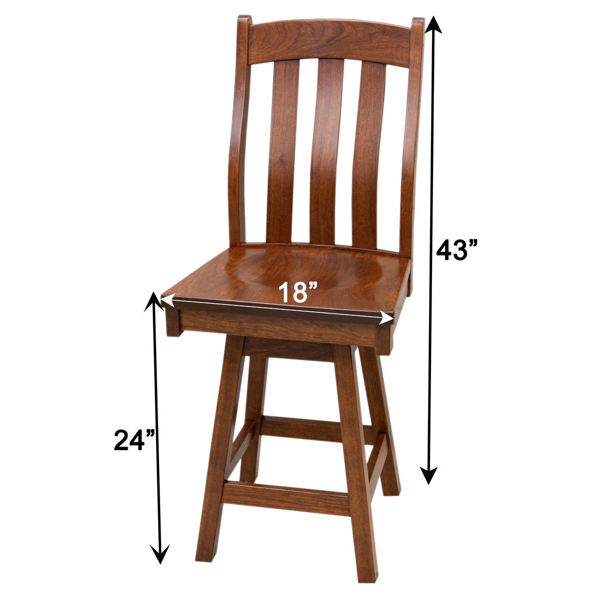 Fostoria Cherry Wood 24" Swivel Bar Stool | MC