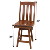 Fostoria Cherry Wood 24" Swivel Bar Stool | MC