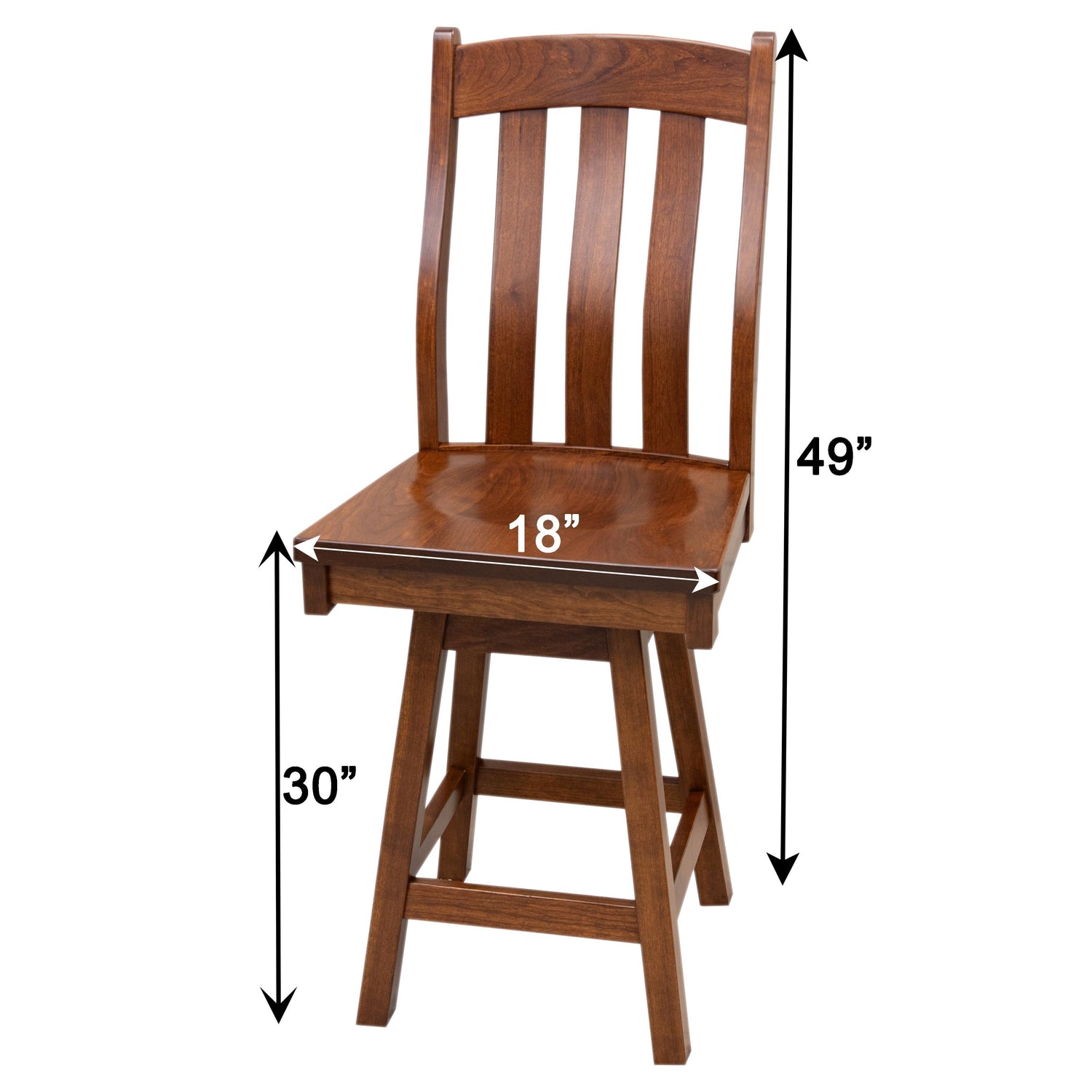 Fostoria Cherry Wood 24" Swivel Bar Stool | MC