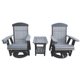 Gateway Amish Outdoor Swivel Glider Rocker - Dark Gray & Black