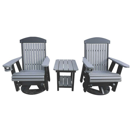 Gateway Amish Outdoor Swivel Glider Rocker - Dark Gray & Black